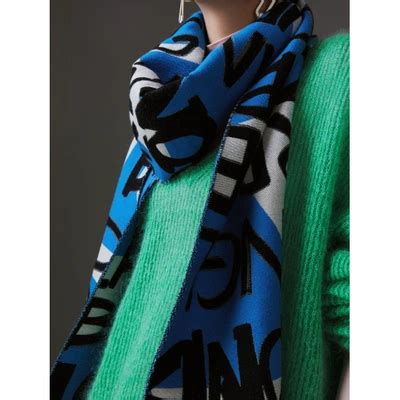 Burberry Graffiti Cotton Jacquard Scarf 